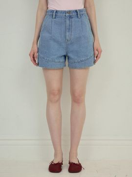 OUR NOSTALGIA Work Denim Shorts [Light blue] (O25-PT05)