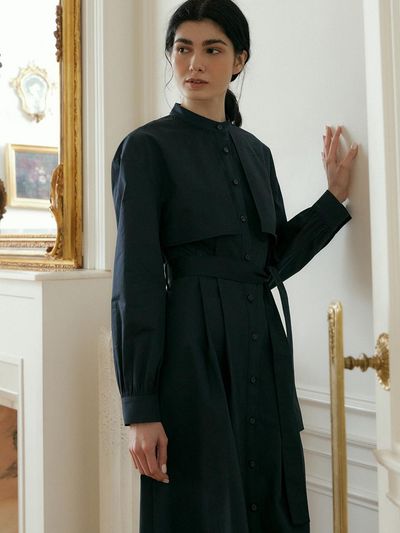 ourcomos comos 1082 Trench Dress_Navy