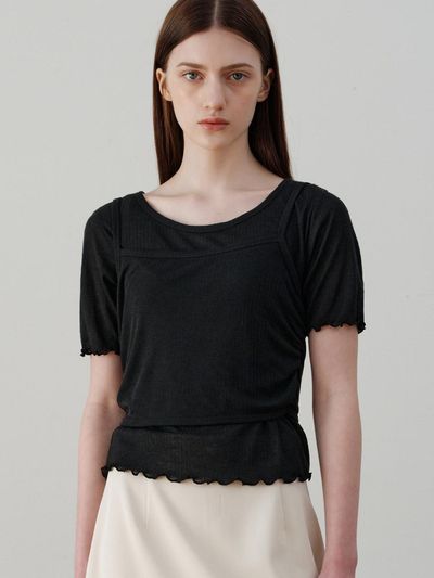 ourcomos Comos 1106 Layered Shirring Top Set Up T-shirt