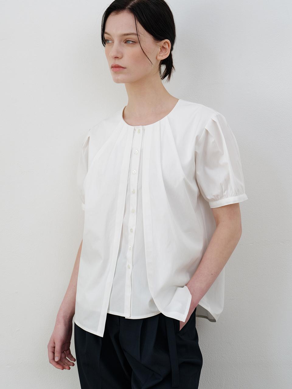 ourcomos Comos 1130 Pin Tuck Detail Layered Blouse