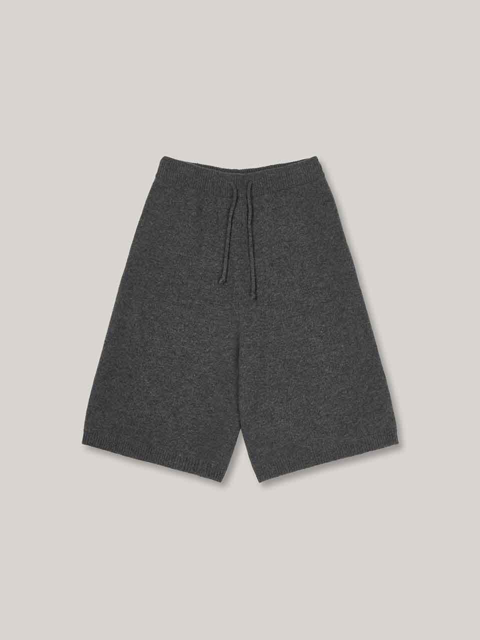 ourmur Whole Garment Wool Knit Shorts [Charcoal]