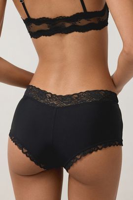 Out From Under Out From Under Afterglow Lace Trim Boyshort Undie in Black, Women's at Urban Outfitters