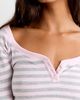 Out From Under Out From Under All Nighter Striped Long Sleeve Henley Tee in Pink, Women's at Urban Outfitters - 3