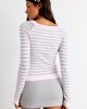 Out From Under Out From Under All Nighter Striped Long Sleeve Henley Tee in Pink, Women's at Urban Outfitters - 4