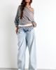 Out From Under Out From Under All Nighter Striped Off-The-Shoulder Sweatshirt in Blue Stripe, Women's at Urban Outfitters - 3