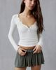 Out From Under Out From Under Angel Kiss Jersey Knit Flutter Shorts Top in Olive, Women's at Urban Outfitters - 3