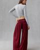 Out From Under Out From Under Angel Kiss Jersey Knit Foldover Wide Leg Pants in Maroon, Women's at Urban Outfitters - 4
