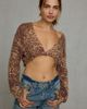 Out From Under Out From Under Annie Twist-Front Cropped Sweater in Brown, Women's at Urban Outfitters - 1