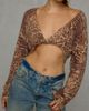 Out From Under Out From Under Annie Twist-Front Cropped Sweater in Brown, Women's at Urban Outfitters - 3