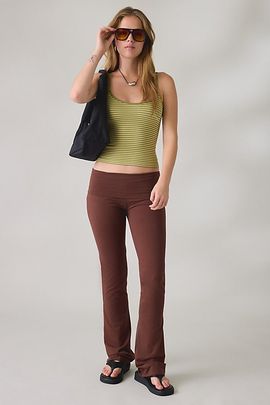 Out From Under Out From Under Bec Foldover Slim Flare Pants in Black, Women's at Urban Outfitters