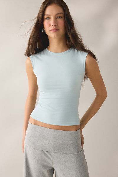 Out From Under Out From Under Bec Muscle Baby Tee in Light Blue, Women's at Urban Outfitters