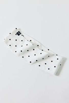 Out From Under Out From Under Bec Soft Headband in White/Black Polka Dot, Women's at Urban Outfitters