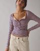 Out From Under Out From Under Betty Boatneck Long Sleeve Henley Top in Navy/Peach, Women's at Urban Outfitters - 1