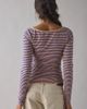 Out From Under Out From Under Betty Boatneck Long Sleeve Henley Top in Navy/Peach, Women's at Urban Outfitters - 3