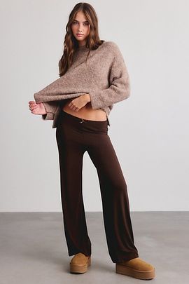 Out From Under Out From Under Callie Ultralight Knit PJ Pants in Dark Brown, Women's at Urban Outfitters