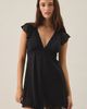 Out From Under Out From Under Cecelia Mesh Ruffle Flutter Sleeve Sleep Dress in Black, Women's at Urban Outfitters - 1