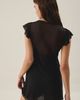 Out From Under Out From Under Cecelia Mesh Ruffle Flutter Sleeve Sleep Dress in Black, Women's at Urban Outfitters - 4