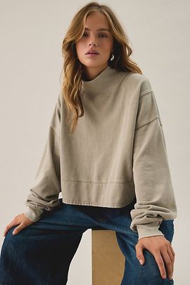 Out From Under Out From Under Cloud Cover Mockneck Pullover Top in Grey, Women's at Urban Outfitters