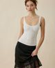 Out From Under Out From Under College Sweetheart Ruched Seamless Knit Tank Top in White, Women's at Urban Outfitters - 1