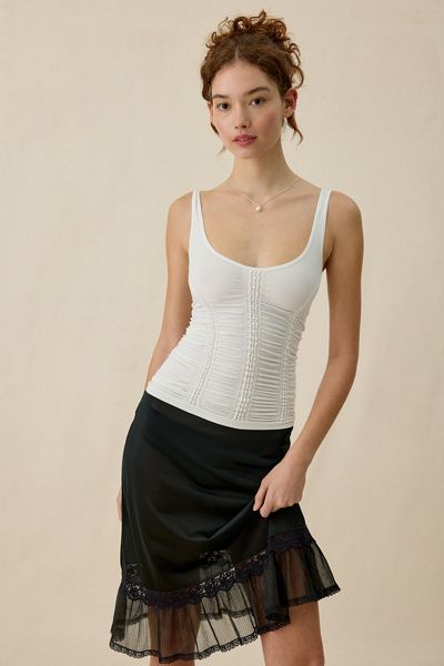 Out From Under College Sweetheart Ruched Seamless Knit Tank Top