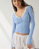 Out From Under Out From Under Diana Layering Lace-Trim Henley Top in Ivory, Women's at Urban Outfitters - 1