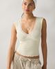 Out From Under Out From Under Diana Plunging Lace Trim Cap Sleeve Top in Yellow, Women's at Urban Outfitters - 1