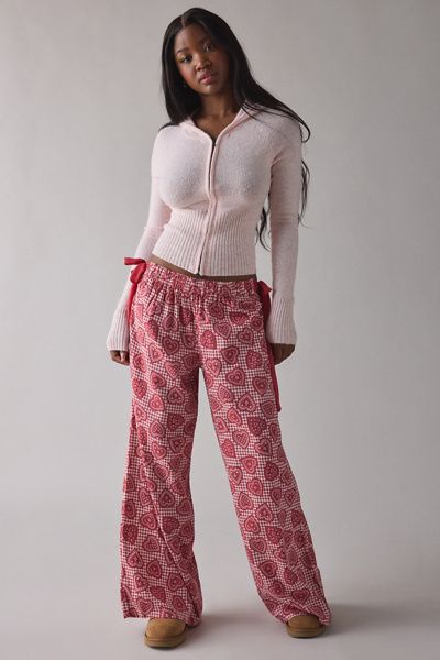 Out From Under Out From Under Eat Your Heart Out Side-Tie Bow PJ Pant in Red, Women's at Urban Outfitters