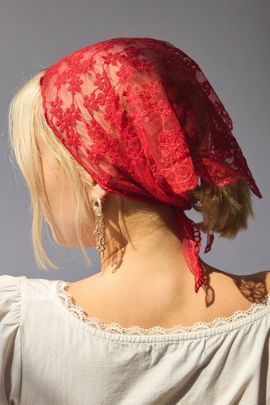 Out From Under Out From Under Lace Headscarf in Taupe, Women's at Urban Outfitters