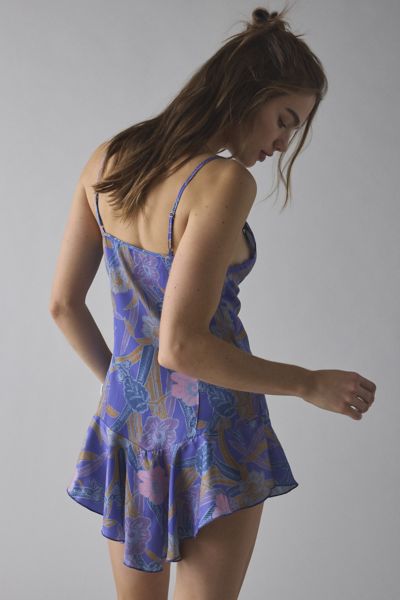 urban outfitters purple slip dress Urban Outfitters Lilac Slip Dress Satin Waterfall Neckline Mini Size M