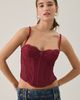 Out From Under Out From Under Modern Romance Lace Trim Corset in Black, Women's at Urban Outfitters - 1