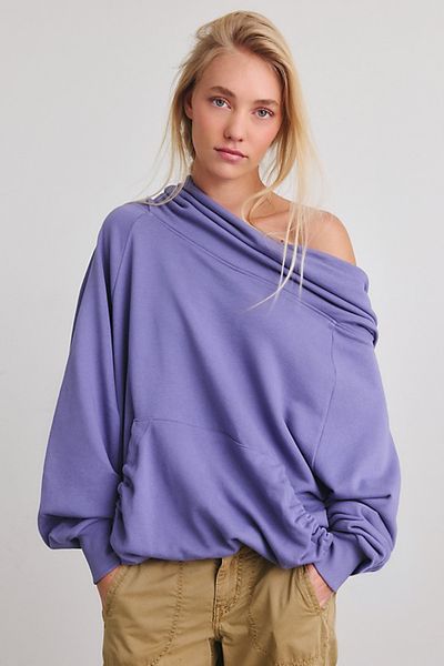 Out From Under Out From Under Morning Sky Funnel Neck Hoodie Sweatshirt in Blue, Women's at Urban Outfitters