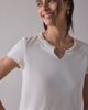 Out From Under Out From Under No Plans Notch V-Neck Cropped Tee Top in Ivory, Women's at Urban Outfitters - 1