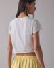 Out From Under Out From Under No Plans Notch V-Neck Cropped Tee Top in Ivory, Women's at Urban Outfitters - 3