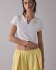 Out From Under Out From Under No Plans Notch V-Neck Cropped Tee Top in Ivory, Women's at Urban Outfitters - 4
