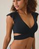 Out From Under Out From Under Pirouette Flutter Sleeve Wrap Top in Black, Women's at Urban Outfitters - 1