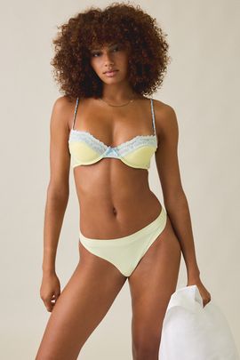 Out From Under Out From Under Pop Princess Lace Trim Padded Bra in Yellow, Women's at Urban Outfitters