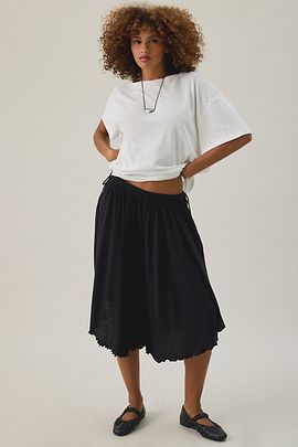 Out From Under Out From Under Pure Intentions Cotton Wide Leg Cropped Pants in White, Women's at Urban Outfitters