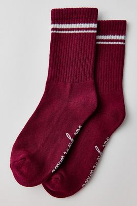 Out From Under Out From Under Quinn Athletic Socks in Pomegranate, Women's at Urban Outfitters