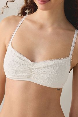 Out From Under Out From Under Simona Floral Jacquard Seamless Knit Bralette in Pink, Women's at Urban Outfitters