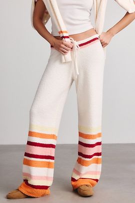 Out From Under Out From Under Snow Day Striped Sweater Pants in Ivory, Women's at Urban Outfitters