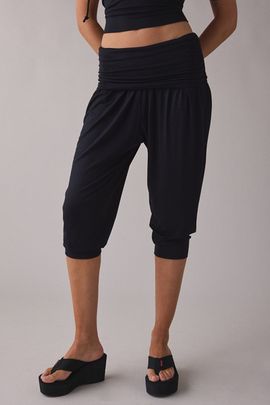 Out From Under Out From Under Stormy Foldover Culotte Pants in Black, Women's at Urban Outfitters