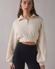 Out From Under Out From Under Take It Easy Cropped Quarter Zip Pullover Top in Ivory, Women's at Urban Outfitters - 1