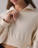 Out From Under Out From Under Take It Easy Cropped Quarter Zip Pullover Top in Ivory, Women's at Urban Outfitters - 2