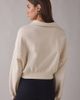 Out From Under Out From Under Take It Easy Cropped Quarter Zip Pullover Top in Ivory, Women's at Urban Outfitters - 4