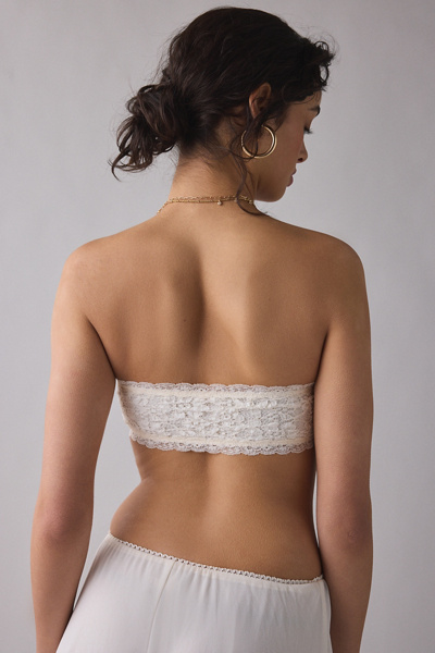 Out From Under - Veronica Lace Pinch-Front Bandeau Bralette in Ivory,  Women's at Urban Outfitters