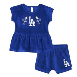 Outerstuff Girls Toddler Outerstuff Royal Los Angeles Dodgers Hop Base Fashion T-Shirt & Shorts Set 