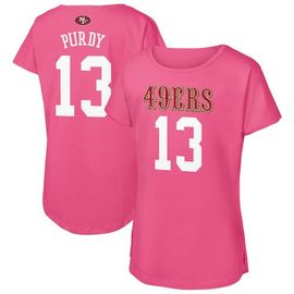 Outerstuff Girls Youth Outerstuff Brock Purdy Pink San Francisco 49ers Player Name & Number T-Shirt 