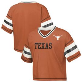 Outerstuff Girls Youth Outerstuff Texas Orange Texas Longhorns Gridiron Jersey V-Neck T-Shirt