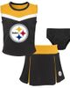 Outerstuff Outerstuff Girls Preschool Black Pittsburgh Steelers Spirit Cheer Two-Piece Cheerleader Set with Bloomers  - 1