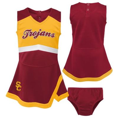 Outerstuff Outerstuff Girls Preschool Cardinal/Gold USC Trojans Two-Piece Cheer Captain Jumper Dress & Bloomers Set 